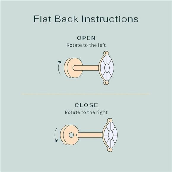 14K Gold Plated Solid 925 Sterling Silver Post Cubic Zirconia Stud Flat Back - Picture 4 of 7